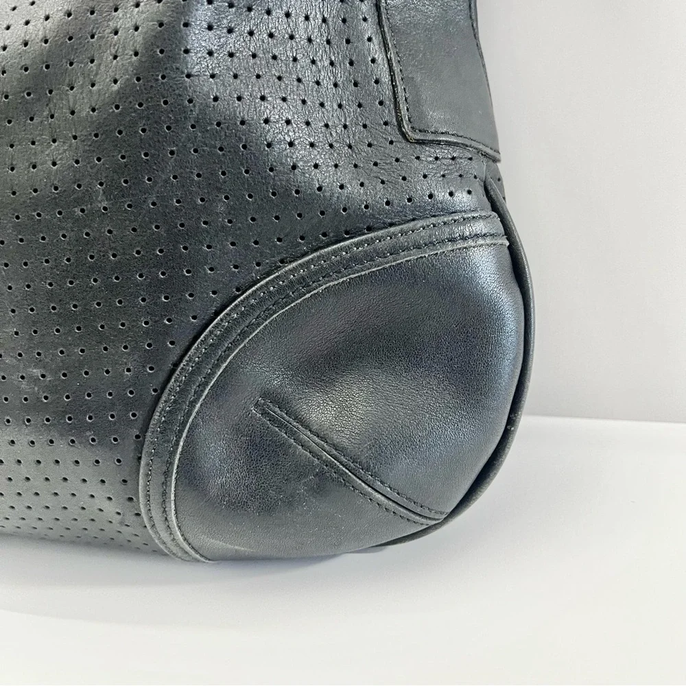 Coach Legacy 9218 Black Perforated Leather Shoulder Bag